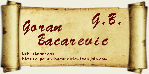 Goran Bačarević vizit kartica